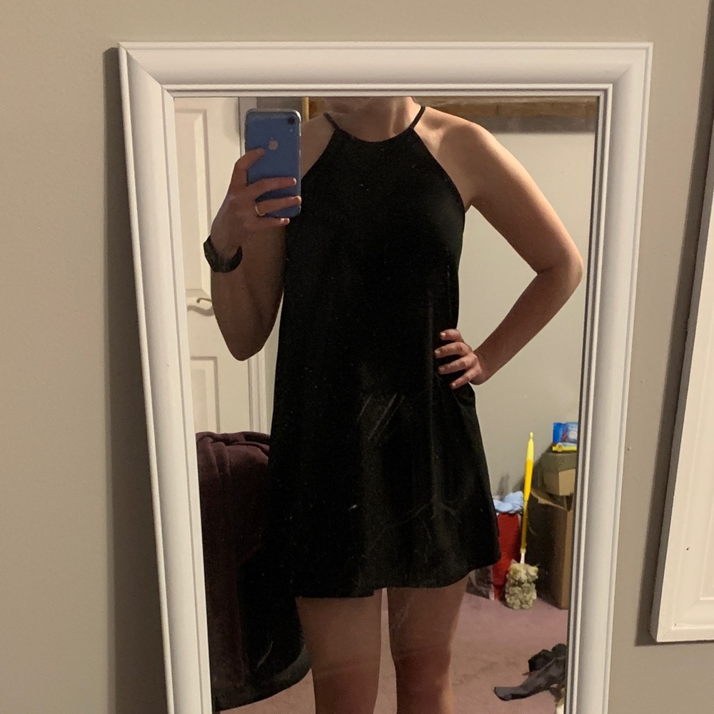 Black loose mini dress